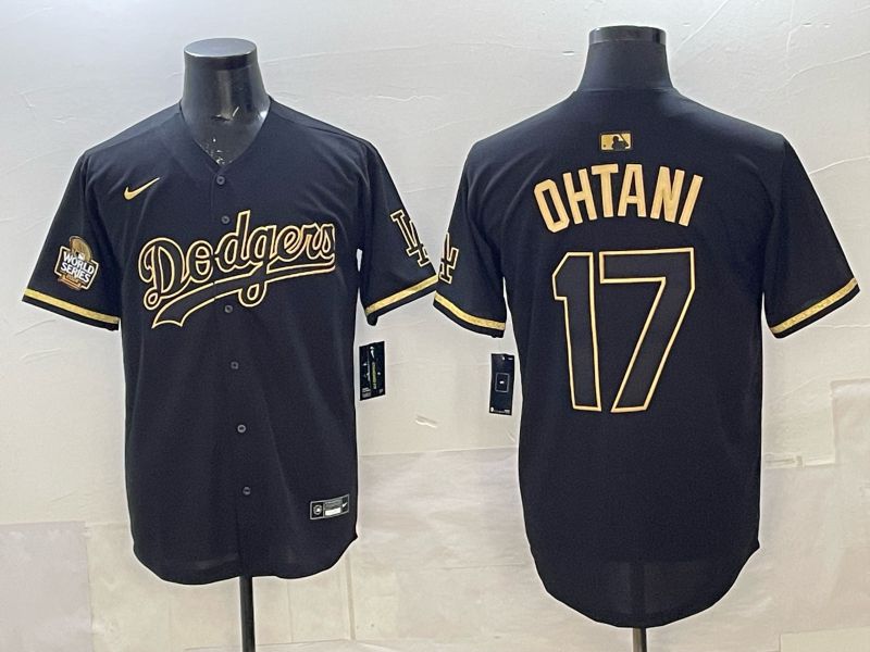 Men 2025 Los Angeles Dodgers #17 Ohtani Black Nike MLB Jersey style 076